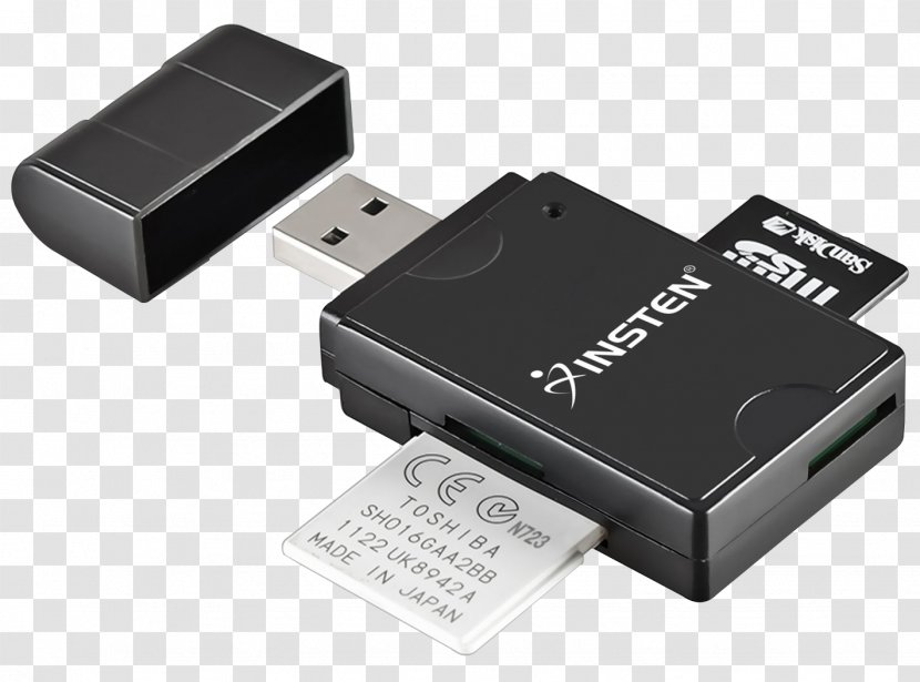 USB Flash Drive Memory Card Reader Secure Digital - Adapter Transparent PNG