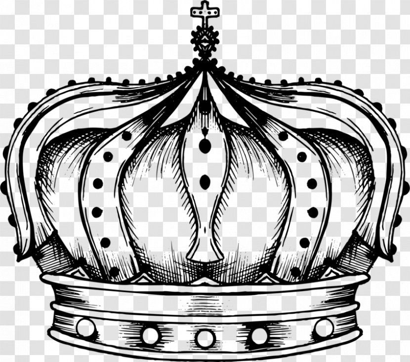 Cartoon Crown - Blackandwhite - Metal Transparent PNG