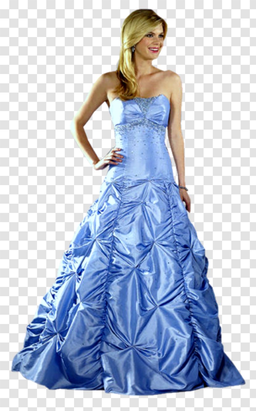 Dress Woman Blue Gown - Formal Wear - Center Transparent PNG