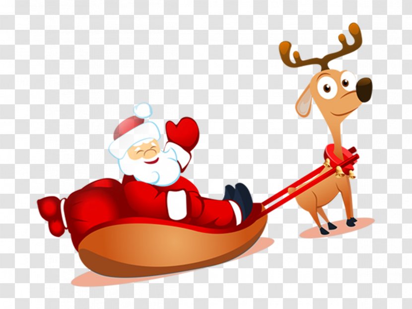 Reindeer Santa Claus Clip Art - Christmas Ornament - And Elk Transparent PNG