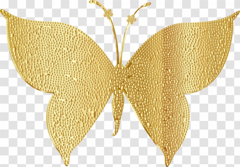 Butterfly Gold Color Clip Art Transparent PNG