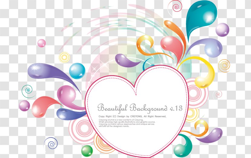 Colorful Abstract Holiday Heart-shaped Frame - Product - Illustration Transparent PNG