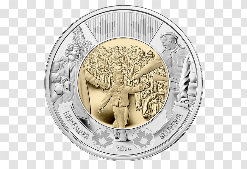 Wait For Me, Daddy Canada Second World War Coin Toonie - Uncirculated Transparent PNG