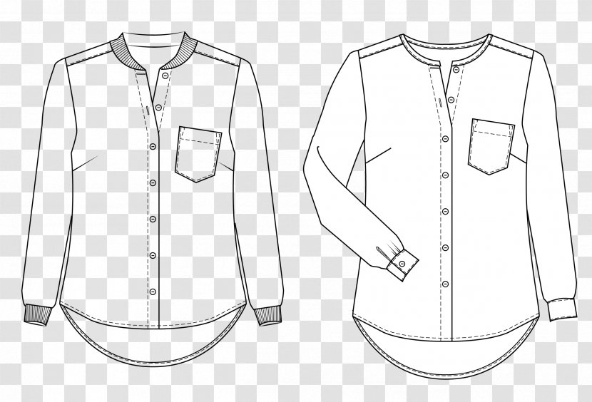 Dress Shirt Collar Outerwear Uniform Sleeve - Black Transparent PNG