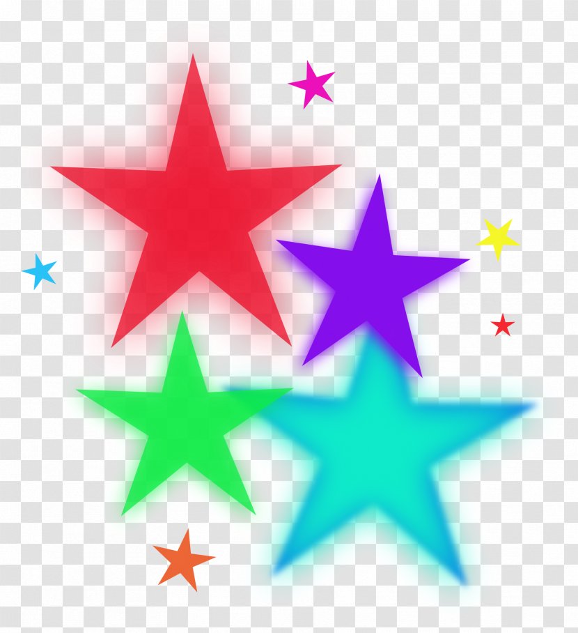Star Color Clip Art - Pixabay - Colorful Five-pointed Transparent PNG