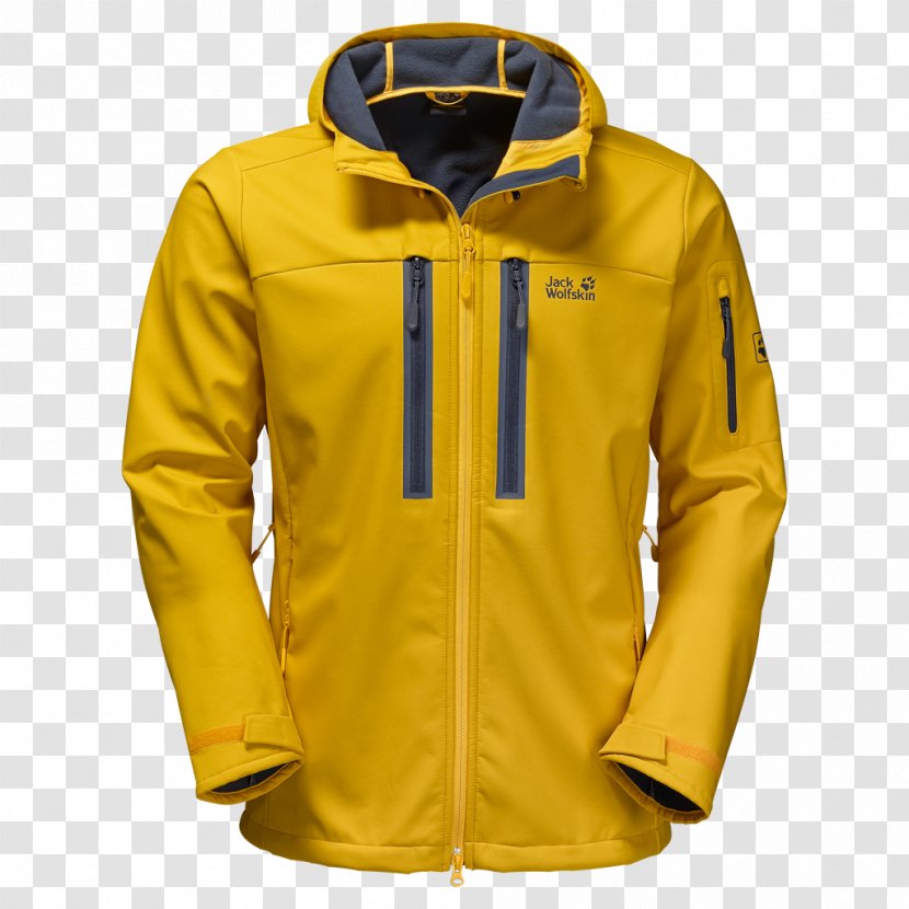 Amazon.com Jacket Softshell Jack Wolfskin Coat - Sweatshirt - Yellow Transparent PNG