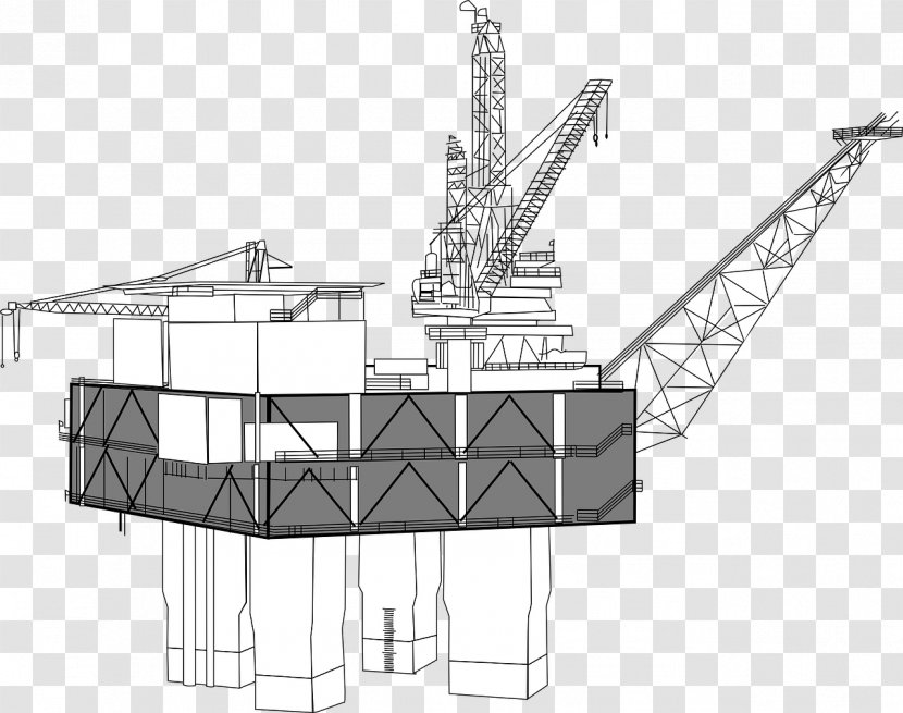 Drilling Rig Oil Platform Petroleum Clip Art - Industry - Supply Vessel Transparent PNG