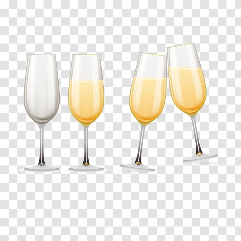 White Wine Champagne Glass - Stemware - Vector Transparent PNG
