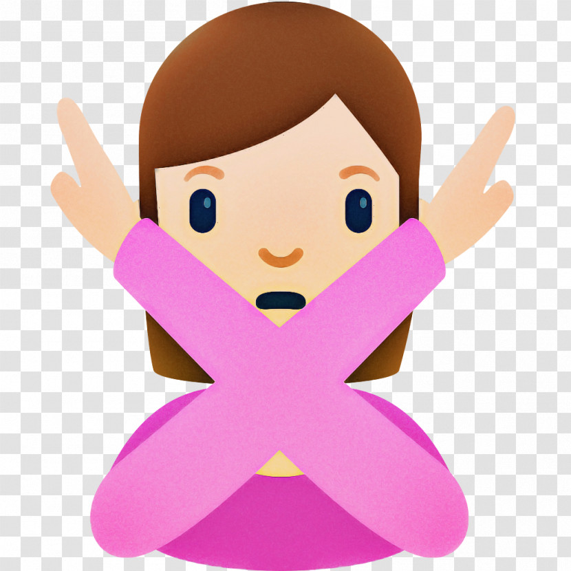 Cartoon Pink Finger Gesture Animation Transparent PNG
