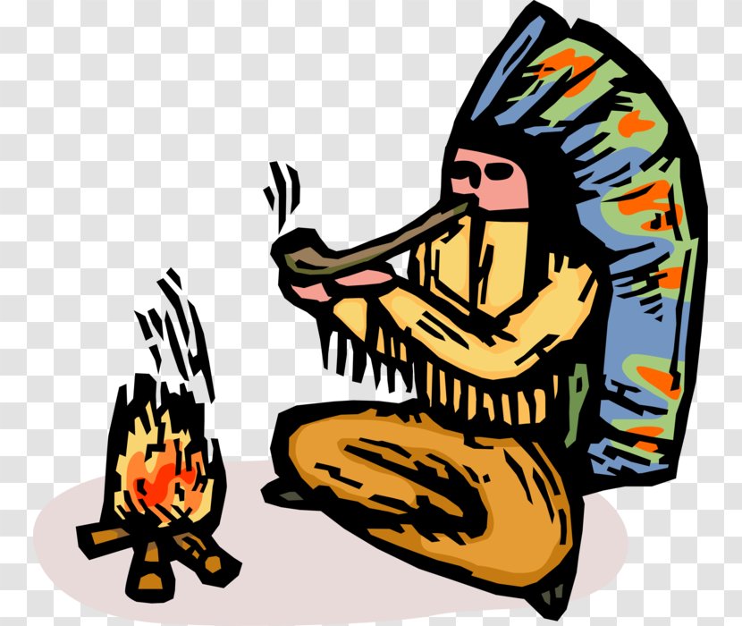 Clip Art Tobacco Pipe Illustration Indigenous Peoples Of The Americas Ceremonial - Ducks Geese And Swans - Indian Smoking Transparent PNG