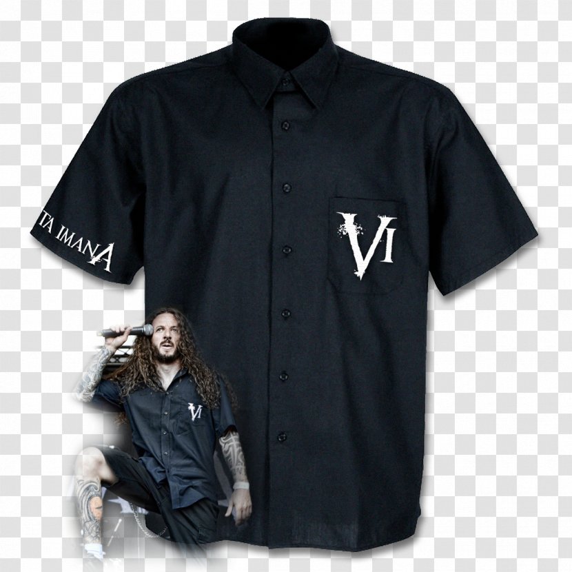 T-shirt La Camisa Negra Sleeve Dress Shirt - Collar Transparent PNG