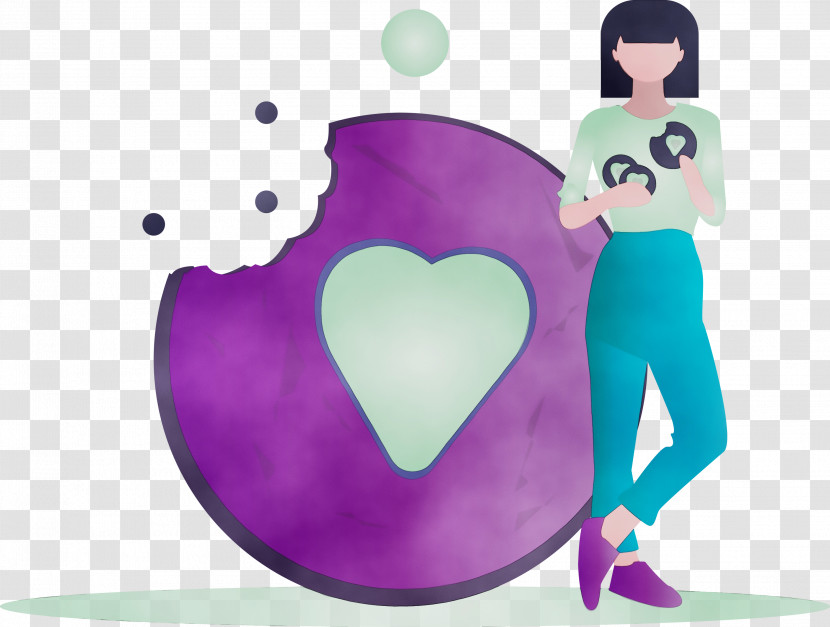 Purple Violet Heart Love Animation Transparent PNG