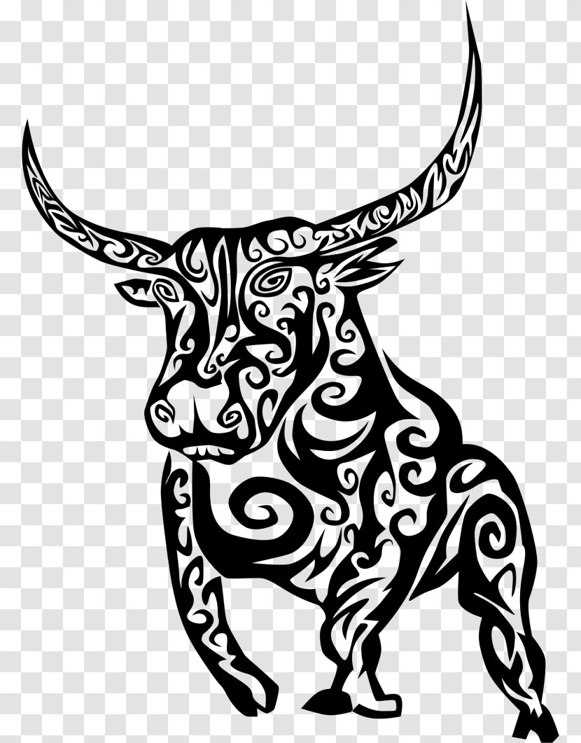 Line Art Cattle Drawing Clip - Monochrome Photography - Bull Transparent PNG