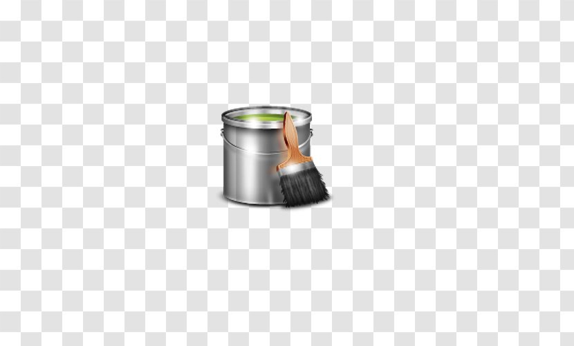 Painting Art Icon - Brush Bucket Creative Image Composition Transparent PNG