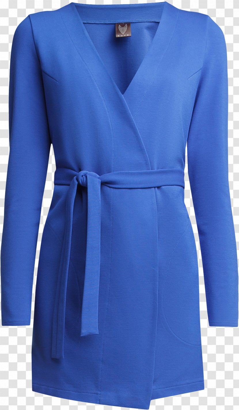 Robe Sleeve Dress Coat Neck - Cobalt Blue - Wrap Sweater Transparent PNG