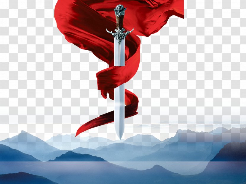 Sword Weapon - Flag - And Ribbon Transparent PNG