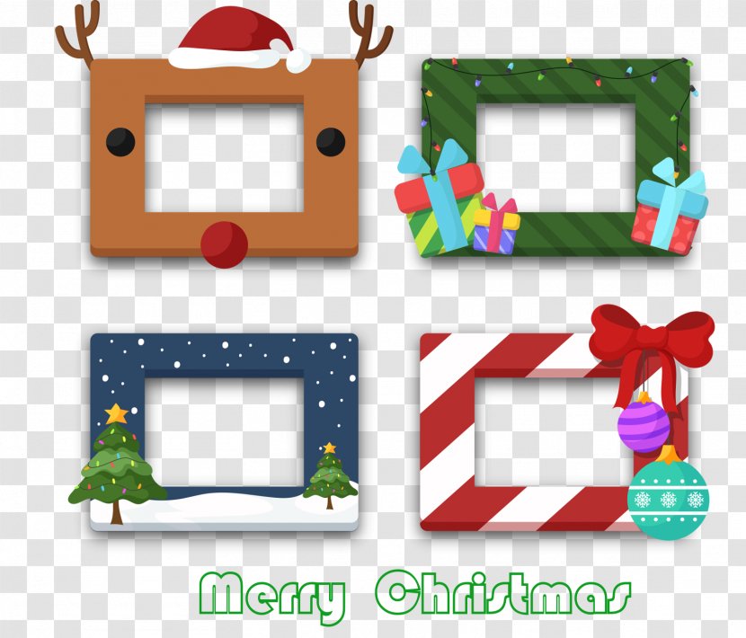 Christmas Tree Party Picture Frame Photo Booth - Area - 4 Creative Rectangular Box Transparent PNG