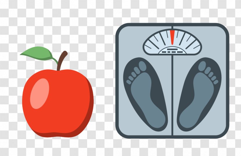 Cartoon Weighing Scale Clip Art - Brand - Vector Red Apple And Weight Measurement Device Transparent PNG