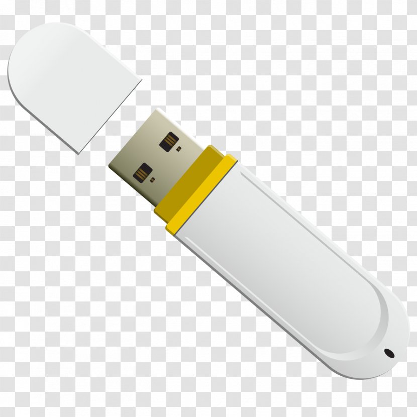 USB Flash Drive Data Cable - Storage - White Lifelike Memory Transparent PNG