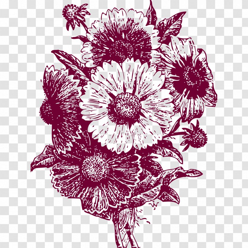 Vector Graphics Drawing Image Pixel - Flowering Plant - Flower Sketch Transparent PNG