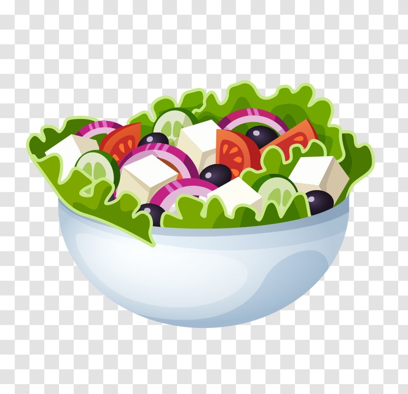 Greek Salad Potato Chicken Macaroni Clip Art - Tableware - Cartoon Transparent PNG