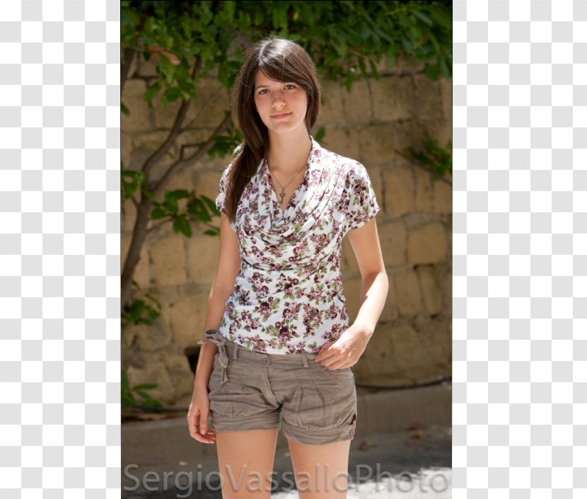 T-shirt Waist Blouse Sleeve Shorts - Flower Transparent PNG