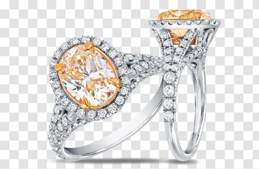 Engagement Ring Diamond Color Jewellery - Colored Gold - Yellow Flyer Transparent PNG