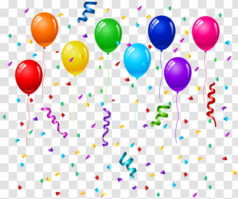Birthday Cake Balloon Party Greeting Card - Happy To You - Confetti And Balloons Clip Art Image Transparent PNG