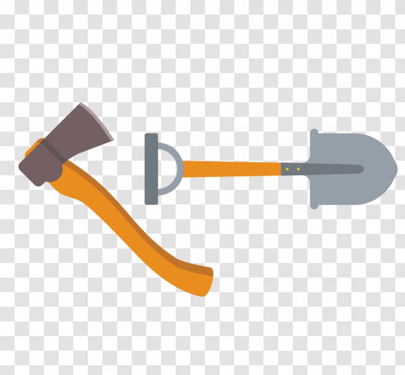Shovel Tool Axe - Orange - Ax And Vector Material Transparent PNG