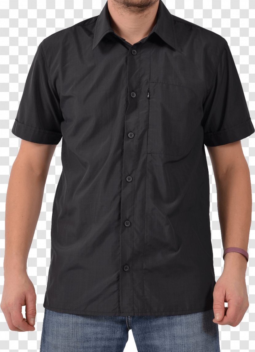 T-shirt Flight Jacket MA-1 Bomber Sweater - Dress Shirt - Black Image Transparent PNG