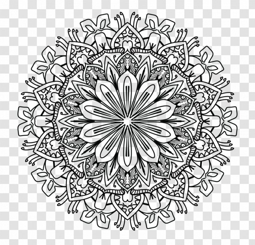 Mandala Coloring Book Drawing Adult Meditation - Flower - Symbol Transparent PNG