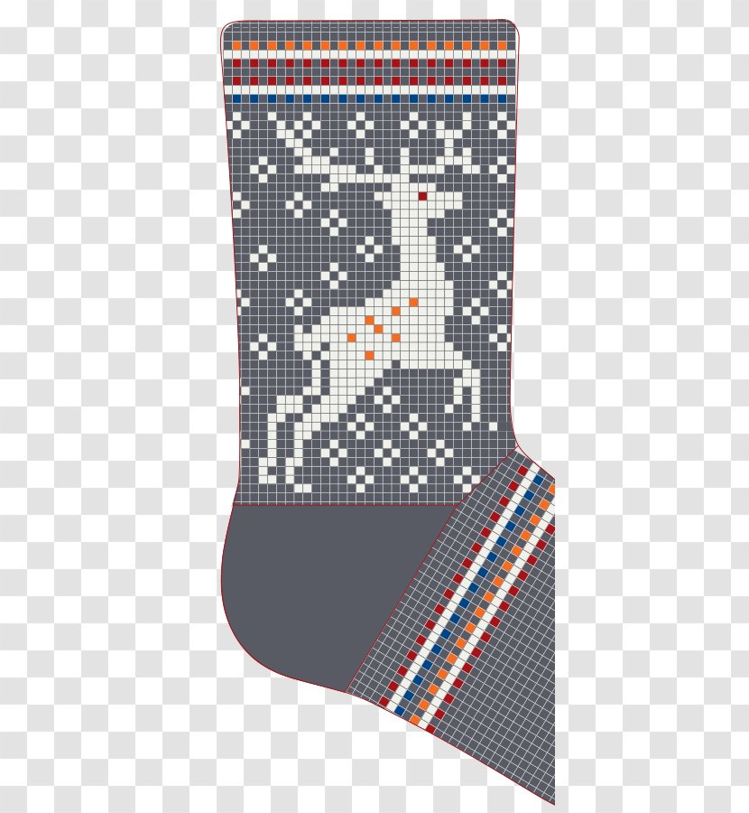 Knitting Fair Isle Stitch Christmas Stockings Sock - Plaid - Stocking Pattern Transparent PNG