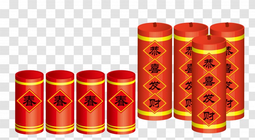Firecracker Chinese New Year Lunar Lantern - Cylinder - Element Transparent PNG