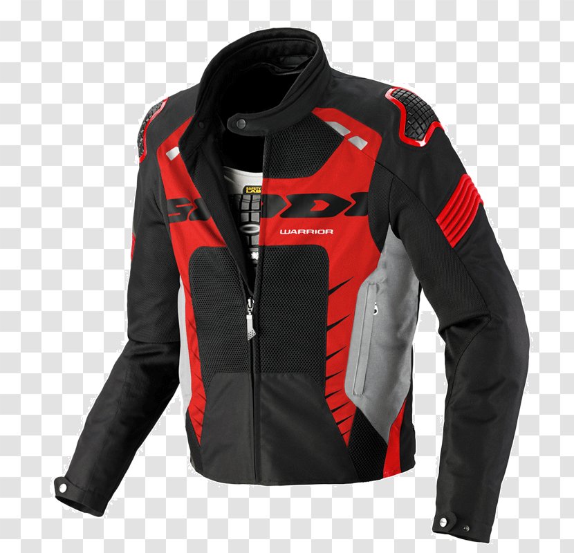 Leather Jacket Spidi Warrior Net Tronik Tex Motorcycle - Sleeve Transparent PNG