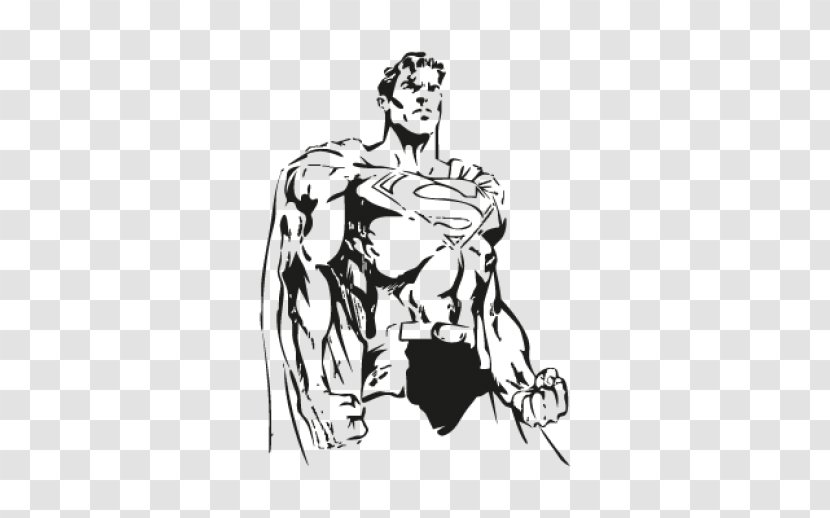 Superman Logo Batman Black And White - Silhouette - Vector Transparent PNG