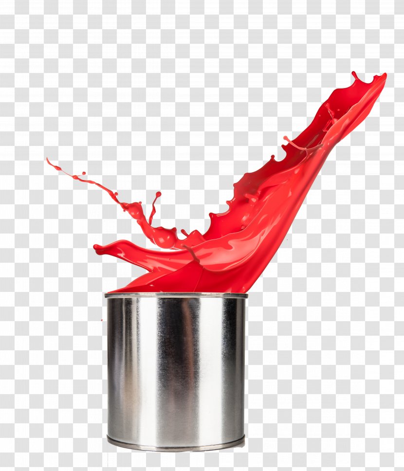 Drip Painting Red Aerosol Paint - Brush - Bucket Transparent PNG