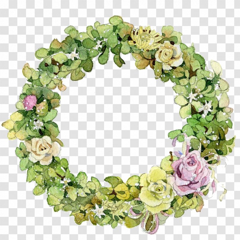 Floral Design Nosegay Wreath Download - Flower Arranging - Hand Painted Garlands Transparent PNG