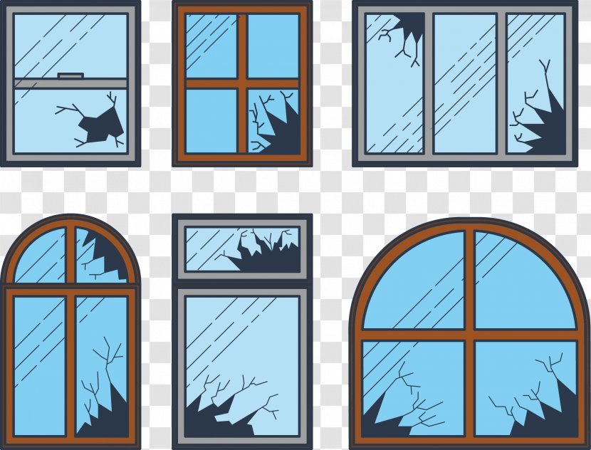 Shatter Broken Windows Theory Clip Art - Window - Vector Glass Transparent PNG