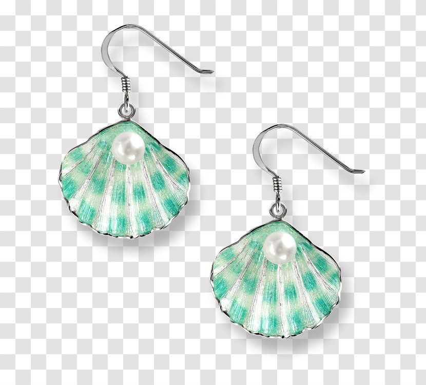Earring Turquoise Body Jewellery Silver - Wire - Shell Pearl Transparent PNG