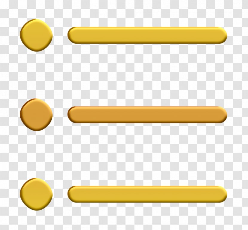 Hamburger Icon List Menu - Navigation - Yellow Transparent PNG