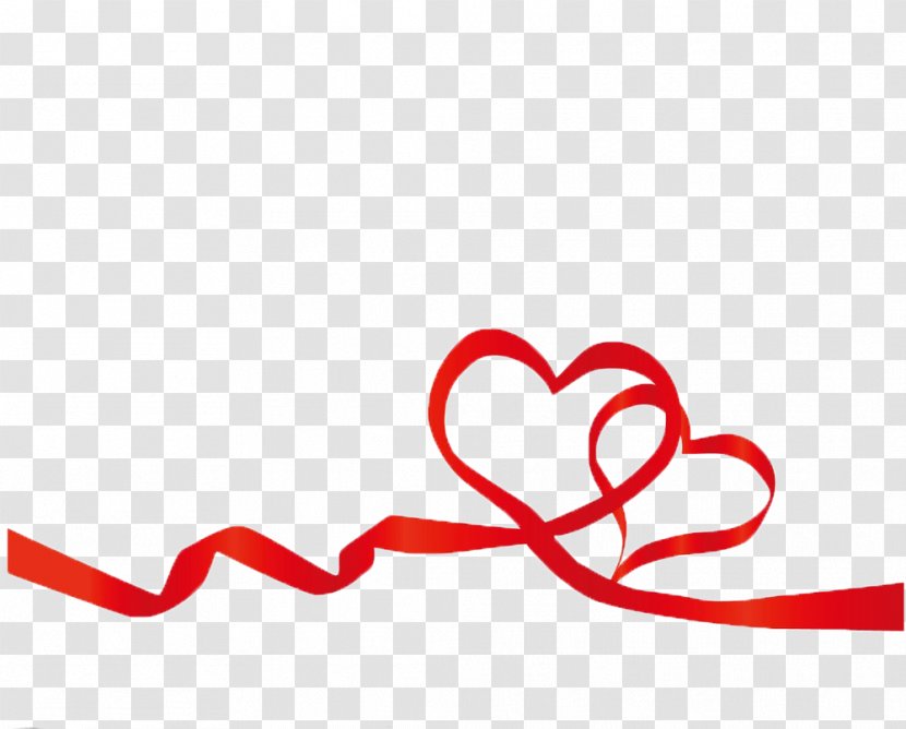 Red Ribbon Heart Valentines Day - Frame Transparent PNG