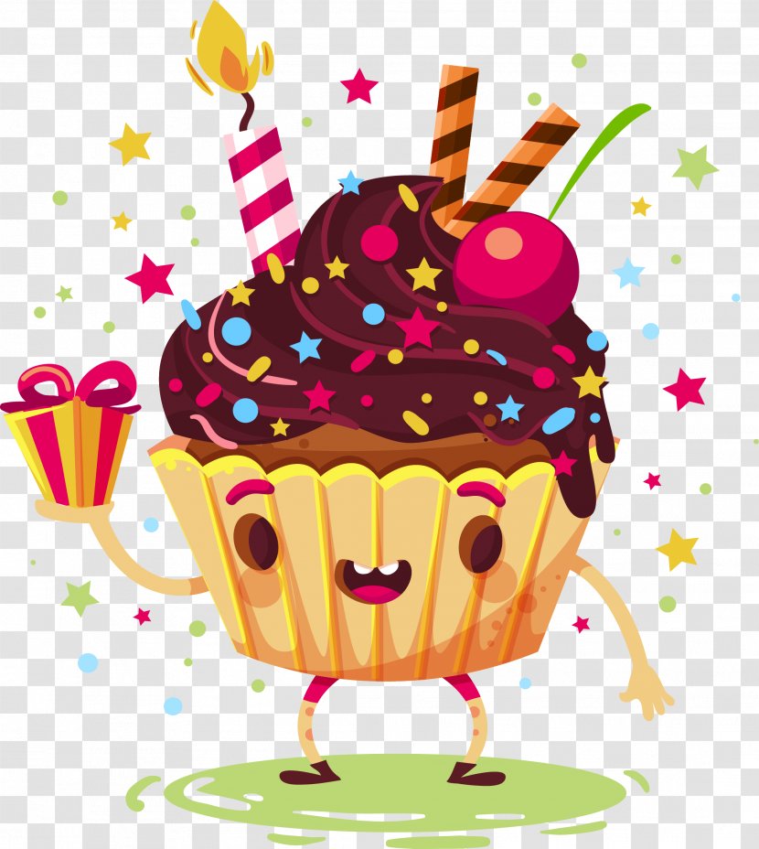 Cupcake Chocolate Cake Torta Euclidean Vector - Cartoon Cup Transparent PNG