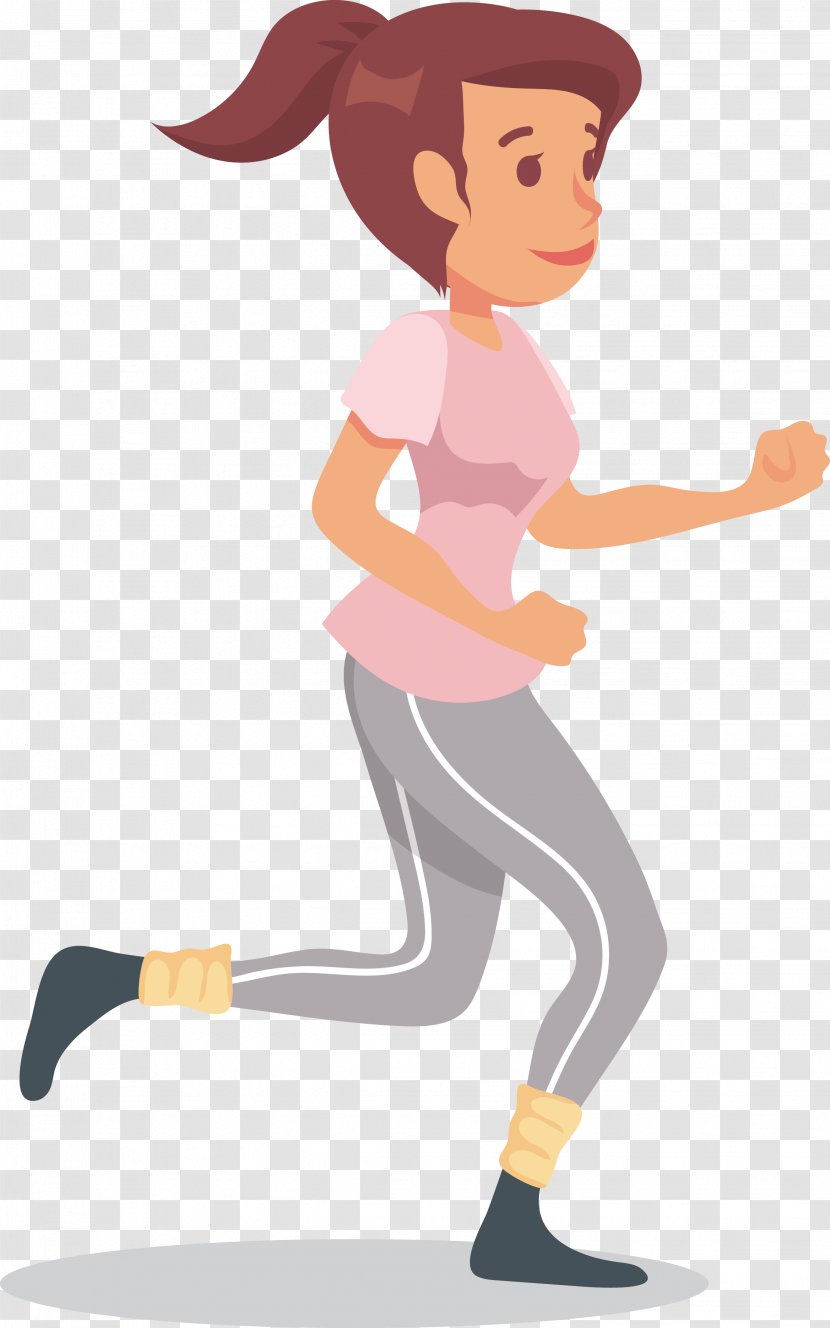 Running Cartoon Illustration - Flower - Woman Transparent PNG