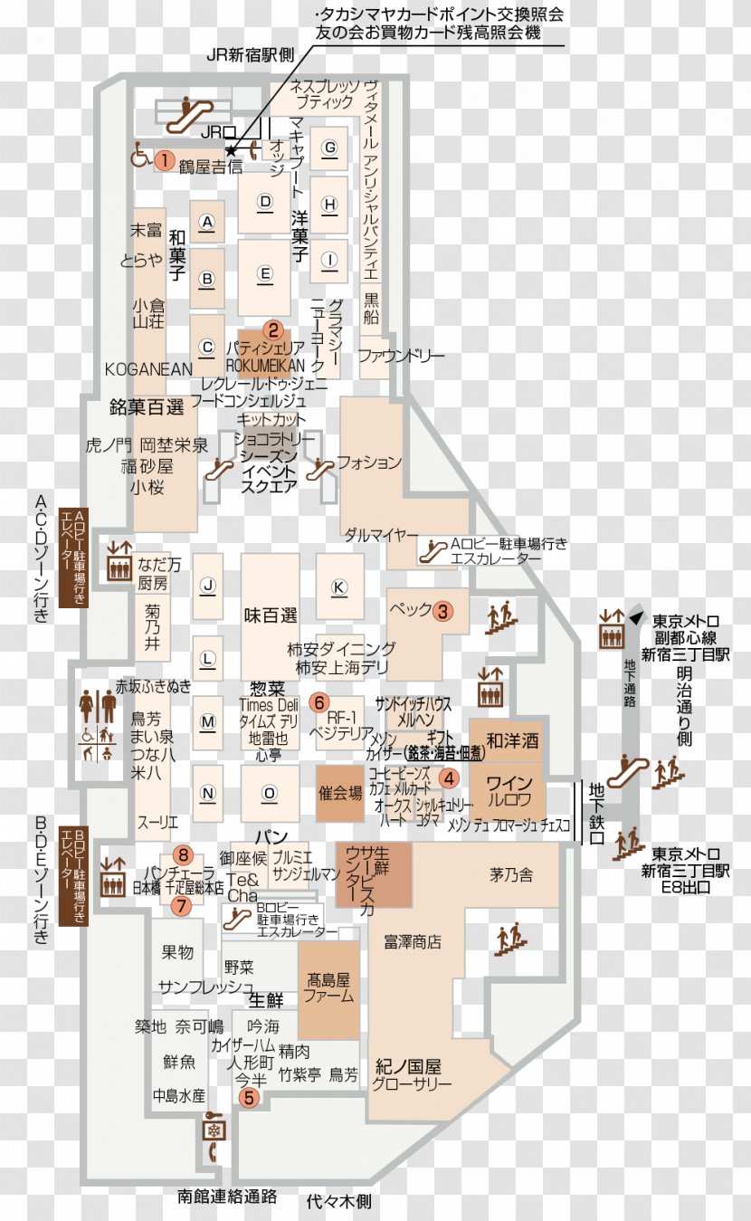 Takashimaya Shinjuku Kinokuniya Southern Theatre TAKASHIMAYA Futakotamagawa Map - Schematic Transparent PNG