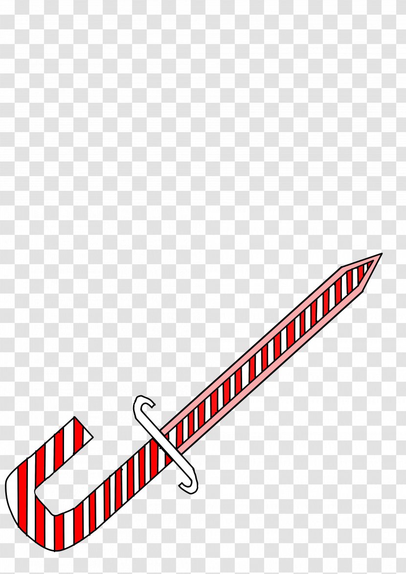 Candy Cane Swordstick Walking Stick Spear - Brand - The Vector Transparent PNG