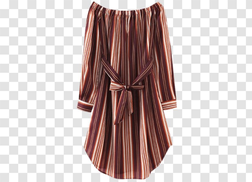 Dress Sleeve Clothing Miniskirt - Fashion - Brown Stripes Transparent PNG