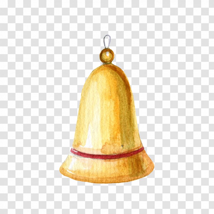 Bell Watercolor Painting Clip Art - Christmas Ornament - Small Transparent PNG