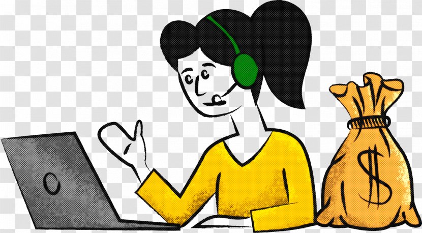 Cartoon Yellow Finger Happy Gesture - Conversation Transparent PNG