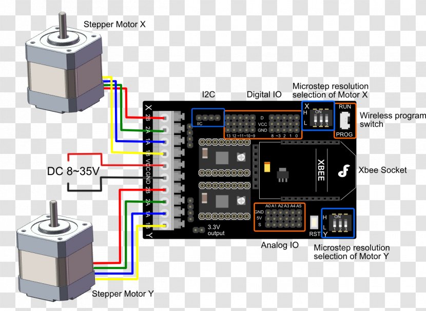 Stepper Motor Arduino Controller Electric Wiring Diagram - Circuit - Electronic Product Transparent PNG