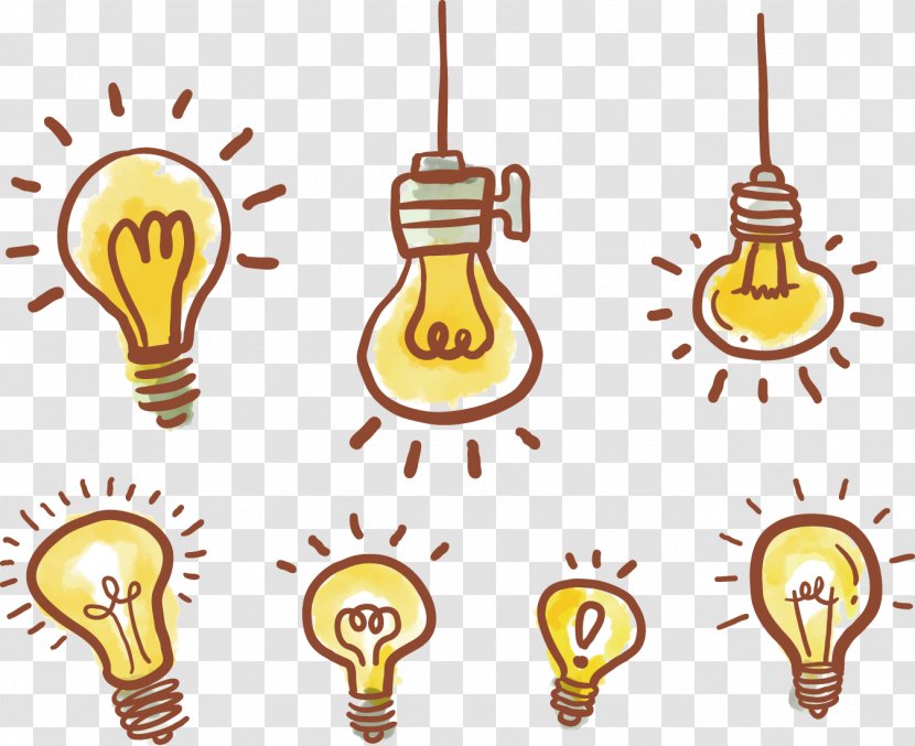 Lamp Cartoon Illustration - Idea - Vector Hand-drawn Light Bulb Transparent PNG